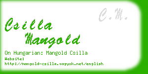 csilla mangold business card